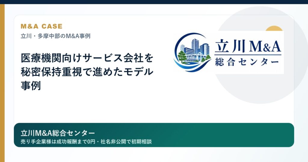 医療機関向けサービス会社を秘密保持重視で進めたモデル事例のロゴ入りアイキャッチ画像