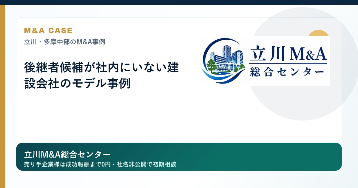 後継者候補が社内にいない建設会社のモデル事例のロゴ入りアイキャッチ画像