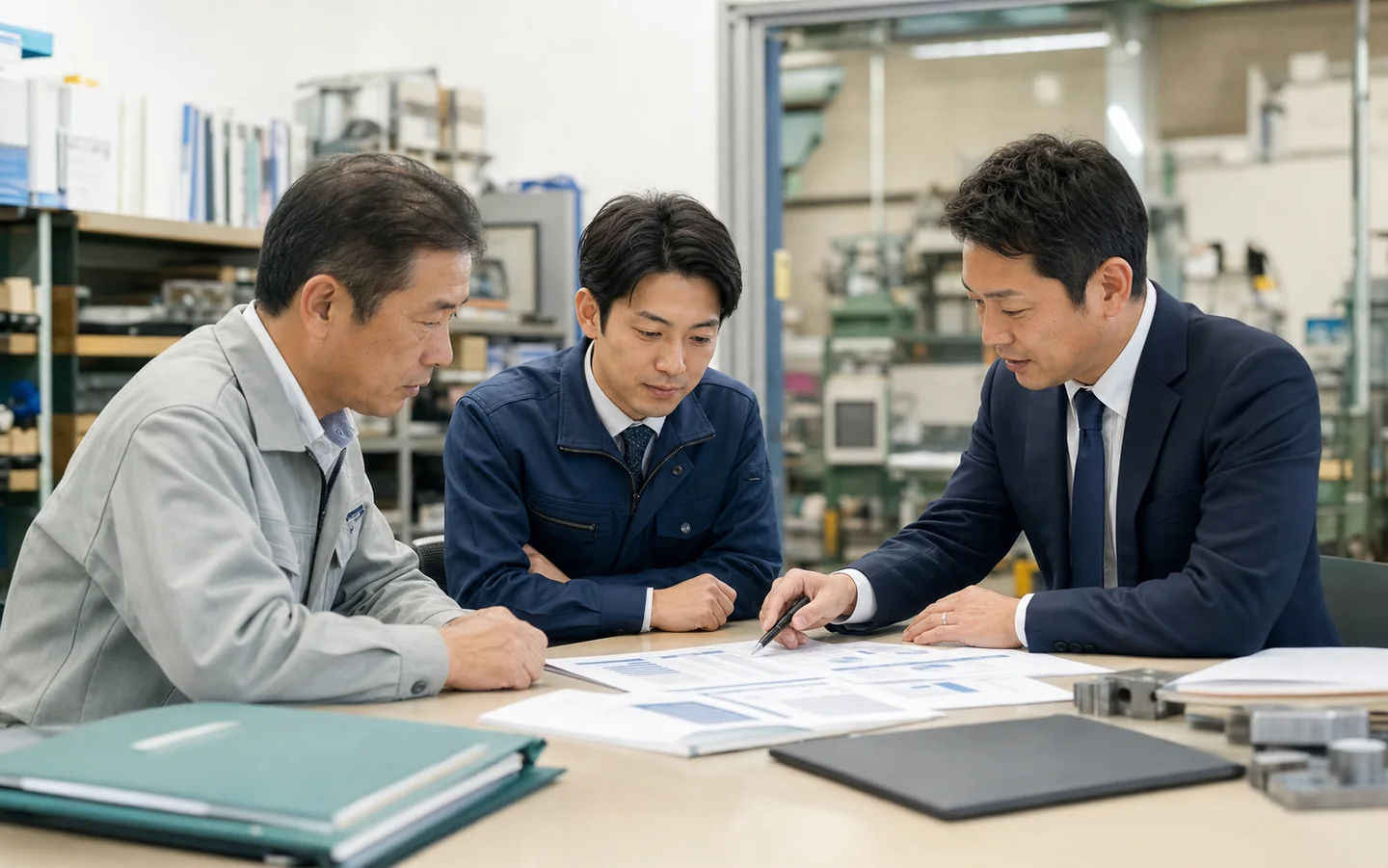 立川市周辺の地域企業が事業承継について相談する様子